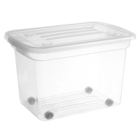 Úložný box 52L s vekom, na kolieskach PLAST TEAM