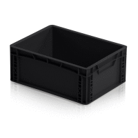 Detail - ESD Euro prepravka 40x30x17 cm plný úchyt - čierna TBA ESD Euro prepravka 40x30x17 cm plný úchyt - čierna TBA