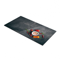 Sklenená odkladacia doska na sporák ONLINE 30 x 52 cm, soľ a chilli TESCOMA