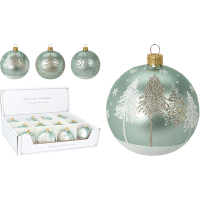 Vianočná guľa TREE 80MM 3 druhy BLUE