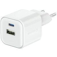 Sieťový adaptér 12W 1xUSB-C + 1x USB-A biely SWISSTEN