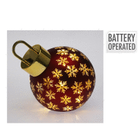 XMAS BALL LED 20cm MATT red