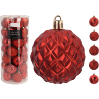 Detail - Súprava vianočných gúľ 6cm 35ks RED Súprava vianočných gúľ 6cm 35ks RED