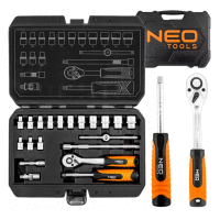 Detail - Sada nástrčných kľúčov 1/4", 20 kusov, satén NEO TOOLS Sada nástrčných kľúčov 1/4", 20 kusov, satén NEO TOOLS