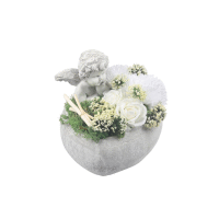 Detail - Aranžmán črepník srdce s anjelom 20x19x16cm Aranžmán črepník srdce s anjelom 20x19x16cm