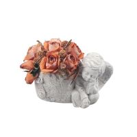 Detail - Aranžmán ANJEL s črepníkom a ružami 27x20cm Aranžmán ANJEL s črepníkom a ružami 27x20cm