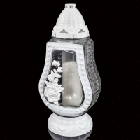 Kahanec sklenený L2710 ruža 36,5cm biely