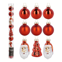 Detail - Set vianočných gúľ 3cm 9ks/bal RED Set vianočných gúľ 3cm 9ks/bal RED