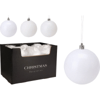 Detail - Vianočná guľa 14cm biela 3 druhy Vianočná guľa 14cm biela 3 druhy