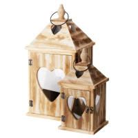 Lampáš drevený 19,5x19,5x40,5 cm HEART