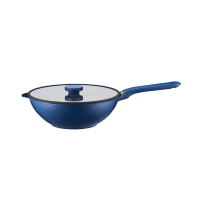 Hliníková panvica wok s pokrievkou Qualum Ceramic Cobalt 30cm AMBITION