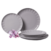 Šedá obedová súprava pre 6 osôb Ligne 18-dielna AMBITION