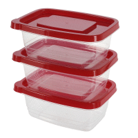 Detail - Dóza na potraviny set 3ks 1130ml červená Dóza na potraviny set 3ks 1130ml červená