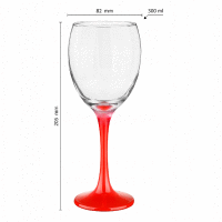 Detail - Pohár na víno 300ml červená stopka GLASMARK Pohár na víno 300ml červená stopka GLASMARK