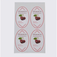 Detail - Samolepka DOMÁCA ČEREŠŇOVICA ovál biela, 16 ks etikiet KLC Samolepka DOMÁCA ČEREŠŇOVICA ovál biela, 16 ks etikiet KLC