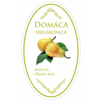Detail - Samolepka DOMÁCA HRUŠKOVICA ovál biela, 16 ks etikiet KLC Samolepka DOMÁCA HRUŠKOVICA ovál biela, 16 ks etikiet KLC