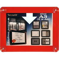 Detail - Informačný rám na sklo A3, červený SECURIT Informačný rám na sklo A3, červený SECURIT