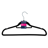 Vešiaky na šaty VELVET 5ks velúrové čierne JOTTA