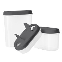 Detail - Box s dávkovačom, set 3ks sivý, 18,7x9,4x40 cm PLAST TEAM Box s dávkovačom, set 3ks sivý, 18,7x9,4x40 cm PLAST TEAM