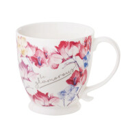 Porcelánový hrnček na stopke Garden Pink Flowers 480 ml AMBITION