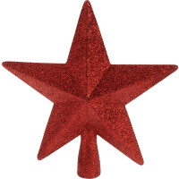Detail - Špic na stromček, hviezda 19cm červený, trblietavý Špic na stromček, hviezda 19cm červený, trblietavý